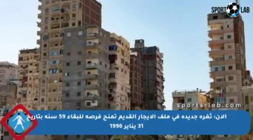 الآن: ثغرة جديدة في ملف الإيجار القديم تمنح فرصة للبقاء 59 سنة بتاريخ 31 يناير 1996